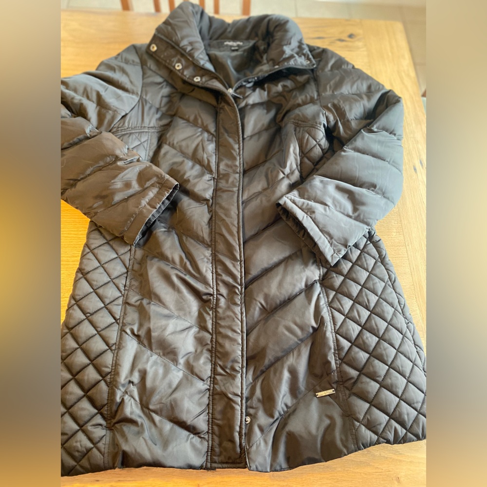 Kenneth Cole Quilted Puffer Zip Women's Coat Black XL Preloved